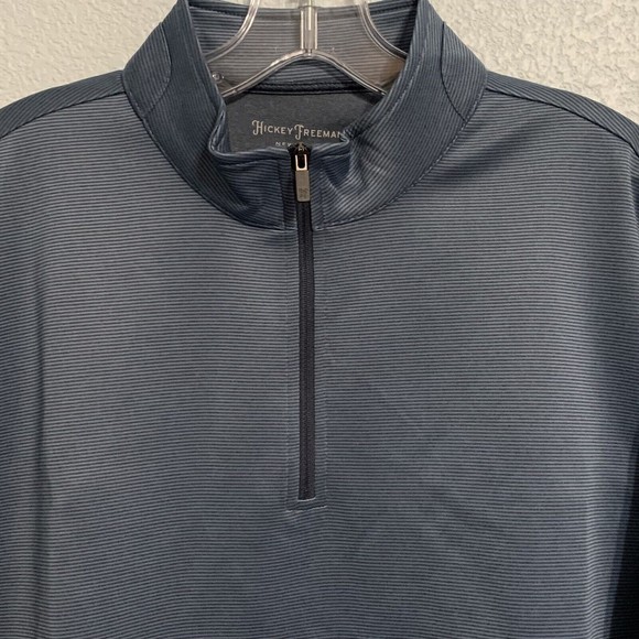 Hickey Freeman Comfort Stretch Quarter Zip Pullover, Navy Men’s Size Medium - Picture 4 of 9